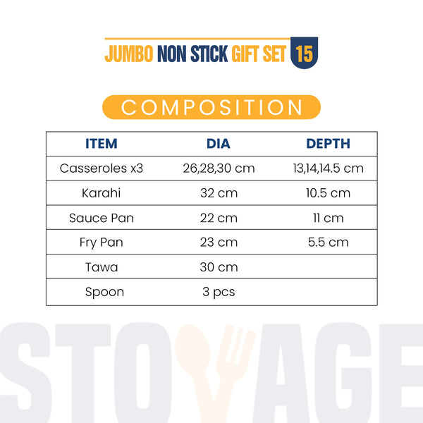 Nonstick 15 pcs Jumbo Set