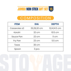 Nonstick 15 pcs Jumbo Set